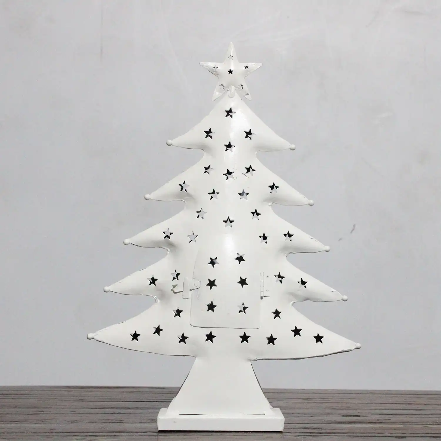 White Colored Decorative Christmas Tree Shape Candle Holder - popular handicrafts
